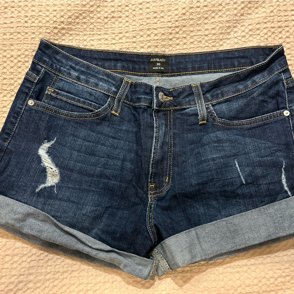 Just black dark denim shorts